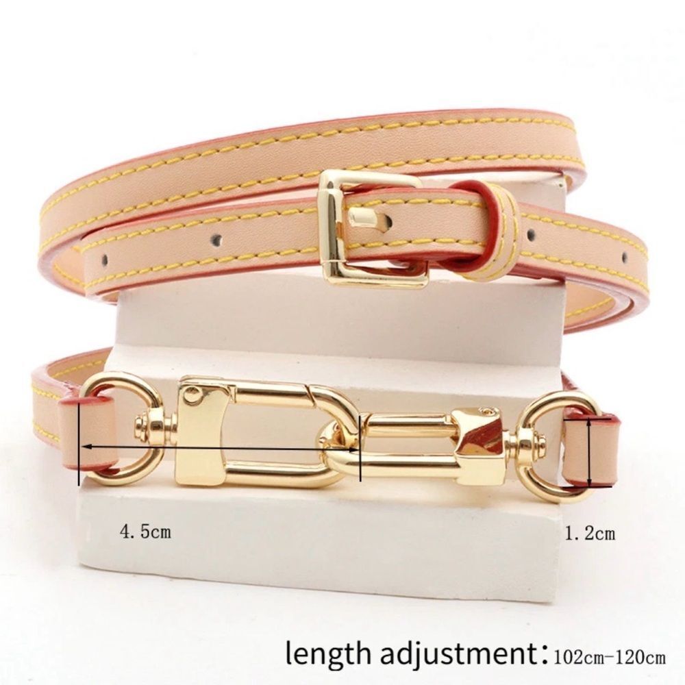 Vachetta Leather Replacement Crossbody Bag Strap Fit For Speedy 25 30 35 Purse - Picture 3 of 4
